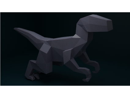 low poly velociraptor gatinha águia 3d print model - Mito3D