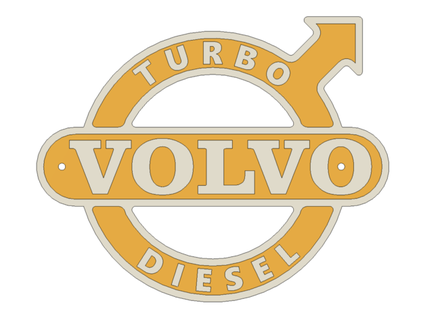 volvo turbo diesel sign emblem grubeludouche 3d print model - Mito3D