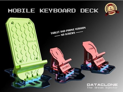 mobile keyboard deck stand dataclone 3d print model - Mito3D