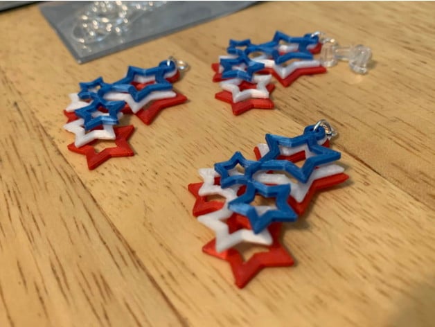 4th july earrings lexizoey 3D print model - Mito3D