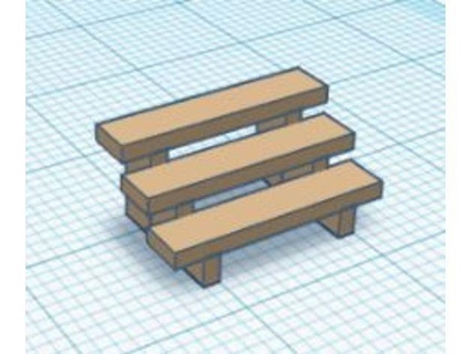 simple porch stairs ho scale mitdrallim 3d print model - Mito3D