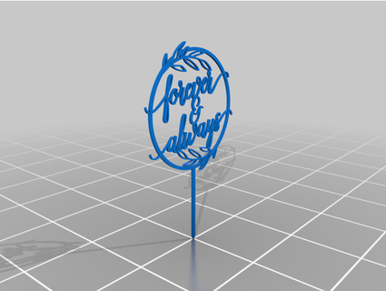 cake topper forever & always paninithecat 3d print model - Mito3D
