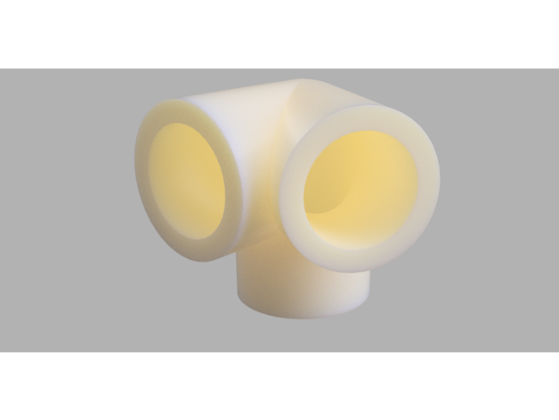 3 way 60 degree pvc pipe fitting customizable connector racharles 3D print model - Mito3D