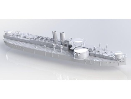 ironclad battleship dingyuan 1881 1 700 pc model yard 3d print model - Mito3D