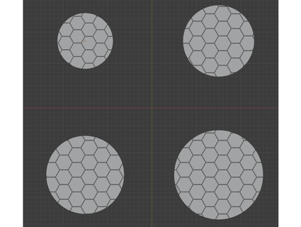 hex pattern miniature bases 4 sizes rekkinssimplestuff 3d print model - Mito3D