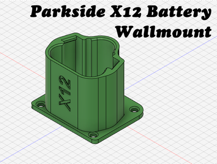Parkside x12 Batterie Wandhalterung bigfunkyman 3d print model - Mito3D