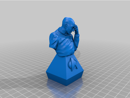Picard facepalm one piece buste c3dar 3d print model - Mito3D