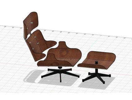 eames lounger 1 3 scale without cushions cambiata 3d print model - Mito3D