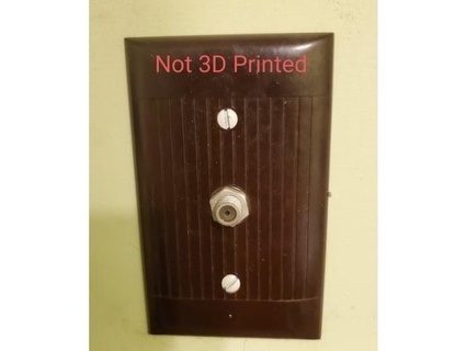coaxial cable wall plate adapter cover irontoad 3d print model - Mito3D