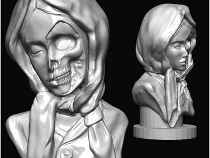 vanità marmo scultura artista sconosciuto femminile 3d print model - Mito3D
