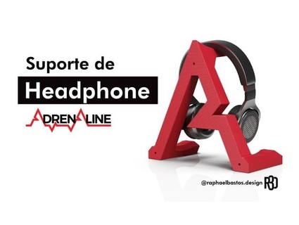 headphone holder - adrenaline rapzz 3d print model - Mito3D