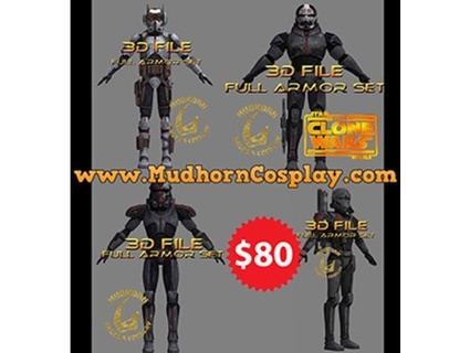 cosplay armatura pacco male lotto stella guerre mudhorn oggetti scena 3d print model - Mito3D