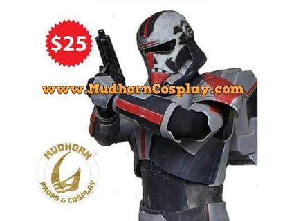 star wars cosplay - bad batch hunter armor + blaster 3dfilesforu 3d print model - Mito3D