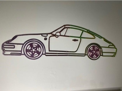 Porsche araba duvar titanyumx 3d print model - Mito3D