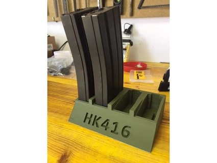 hk416 m4 airsoft magazine titulaire soutien soporte chargeurs jago13 3d print model - Mito3D