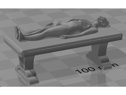 alchimiste laboratoire cadavre dalle calcul crâne studios dnk85 3d print model - Mito3D