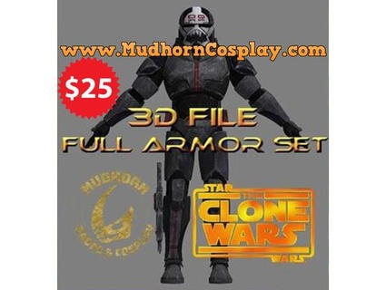 star wars cosplay - bad batch wrecker armor + blaster 3dfilesforu 3d print model - Mito3D