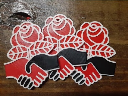 democrático socialistas América dsa logotipo cinodonte 3d print model - Mito3D