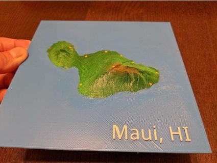 Maui Hawaii 3d topo harita jettabebetta 3d print model - Mito3D