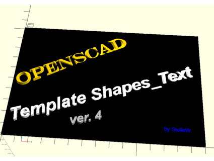 template shapes text ver4 - openscad stollew 3d print model - Mito3D