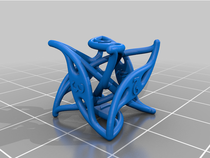 curlicue 6-sided dice hyperspacedesign 3d print model - Mito3D