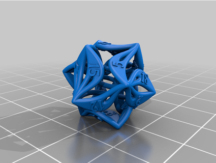curlicue 20-sided dice hyperspacedesign 3d print model - Mito3D