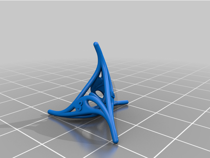 curlicue 4-sided dice hyperspacedesign 3d print model - Mito3D