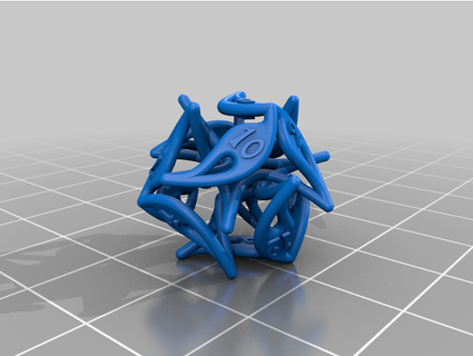 curlicue 12-sided dice hyperspacedesign 3d print model - Mito3D