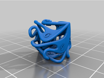 curlicue 10-sided dice alternate hyperspacedesign 3d print model - Mito3D