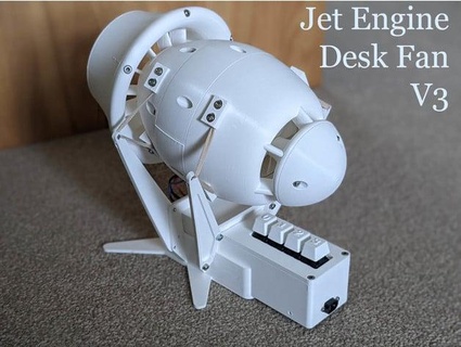 jet engine desk fan v3 pittance 3d print model - Mito3D
