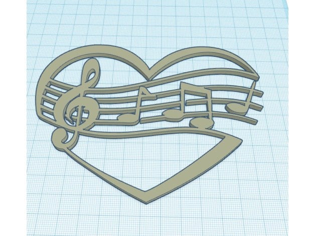 musical heart wall art rkxone 3D print model - Mito3D