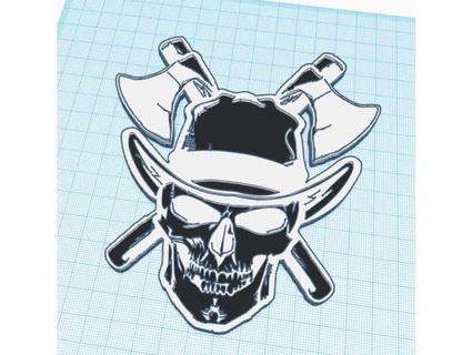 cowboy hatchet skull rkxone 3d print model - Mito3D