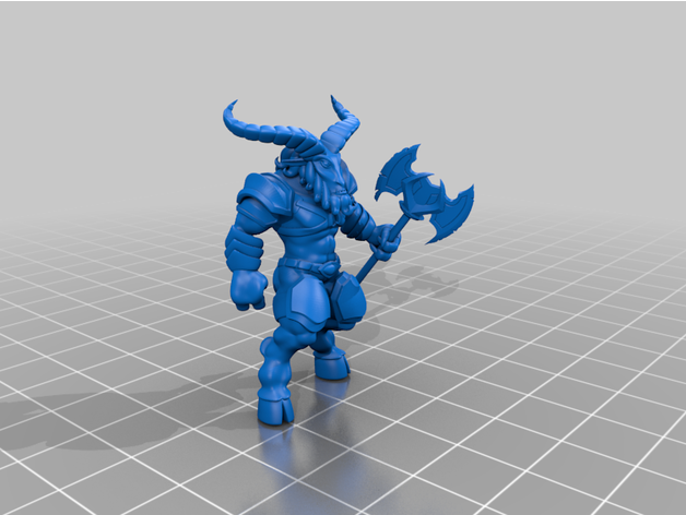 Homme bête goat man guerrier chaos np dev 3D print model - Mito3D