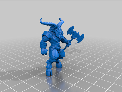 hombre bestia goat man guerrero caos np dev 3d print model - Mito3D