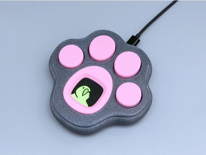 kitty paw print keypad adafruit 3d print model - Mito3D