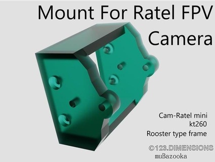 ratel mini fpv cam mount 22x22mm muba x satan 3d print model - Mito3D
