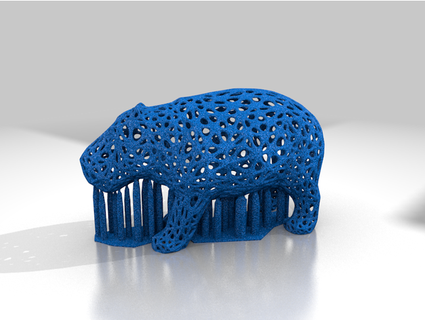 hippo mesh low poly figure magann 3d print model - Mito3D