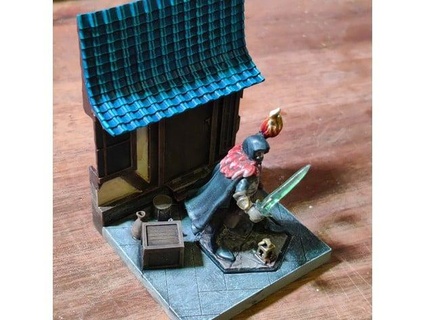 mini diorama d&d sized miniature - housefront city scene darkbesenstiel 3d print model - Mito3D