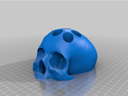 emerging skull 18650 battery holder longwinter 3d print model - Mito3D