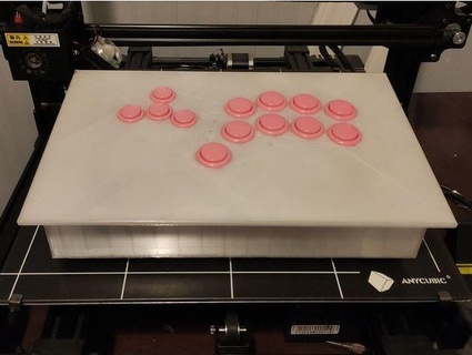 double upper - custom arcade hitbox design two buttons theopponent 3d print model - Mito3D