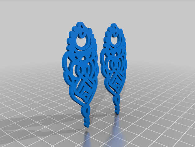 longue pendre tressé macramé boucles d'oreilles lajoaillerie 3D print model - Mito3D