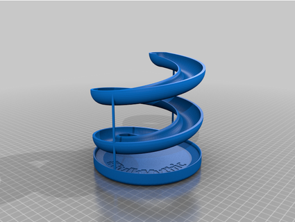 spiral dice tower spherial nateburf 3d print model - Mito3D