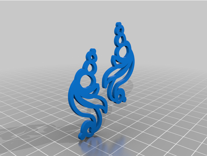 curved flame earrings thejewelleryjoint 3d print model - Mito3D