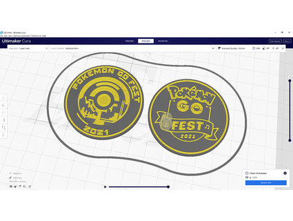 pokemon go fest 2021 - coin asher808 3d print model - Mito3D