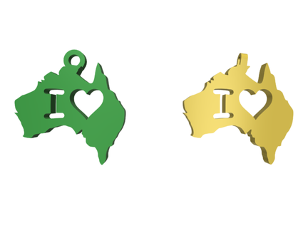 luv australia charms key pendant 3dcre8 3d print model - Mito3D