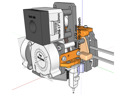 compact belted extruder small block-hotend nlohr 3d print model - Mito3D