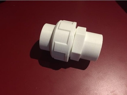 32mm pipe union connector solvent malexlr 3d print model - Mito3D