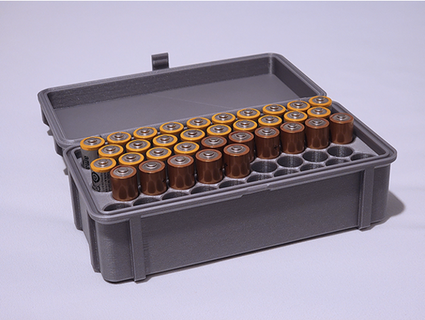 48 aa battery holder - rugged box ballisticturtie 3d print model - Mito3D
