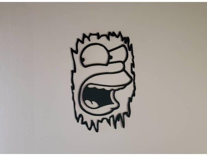 Homer leuchtenden Simpsons Mauer Kunst imaginäre Tragödie 3d print model - Mito3D
