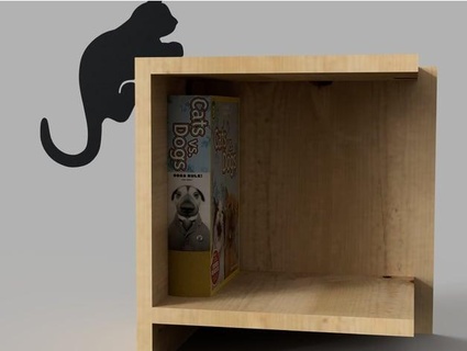 silhouette cat climbing 3d print model - Mito3D